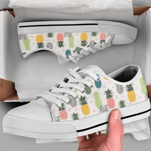 Colorful Pineapple Low Top Shoes Gift for Men Women