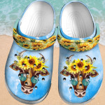 Cow Sunflower Rubber clog Unisex Clogs Shoes