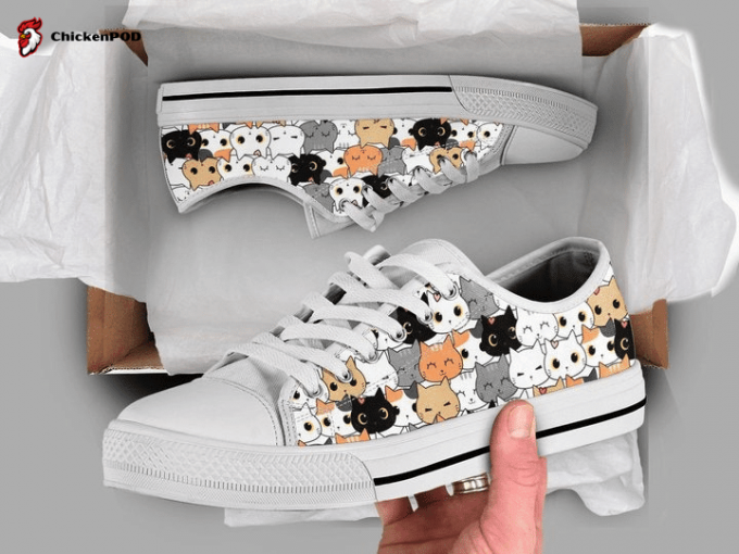 Cute Cat Low Top Shoes Gift For Men Women