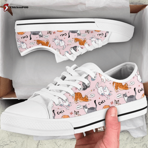 Cute Cat Low Top Shoes Gift for Men Women