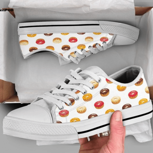 Cute Donuts Low Top Shoes Gift for Men Women