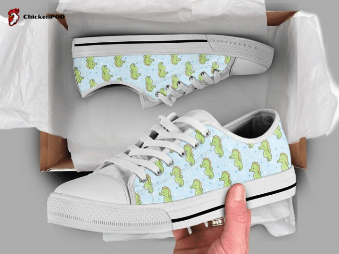 Cute Kawaii Seahorse Low Top Shoes Gift For Men Women