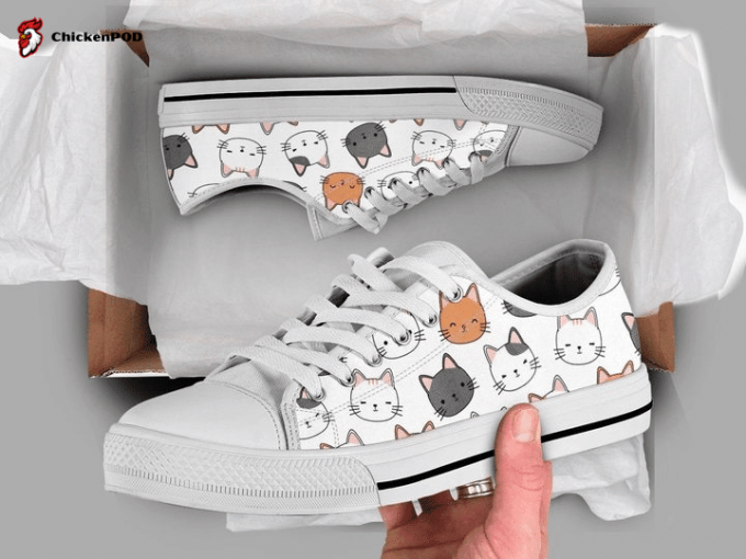 Cute Kitten Low Top Shoes Gift For Men Women