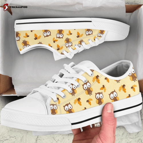 Cute Owl Low Top Shoes Gift for Men Women