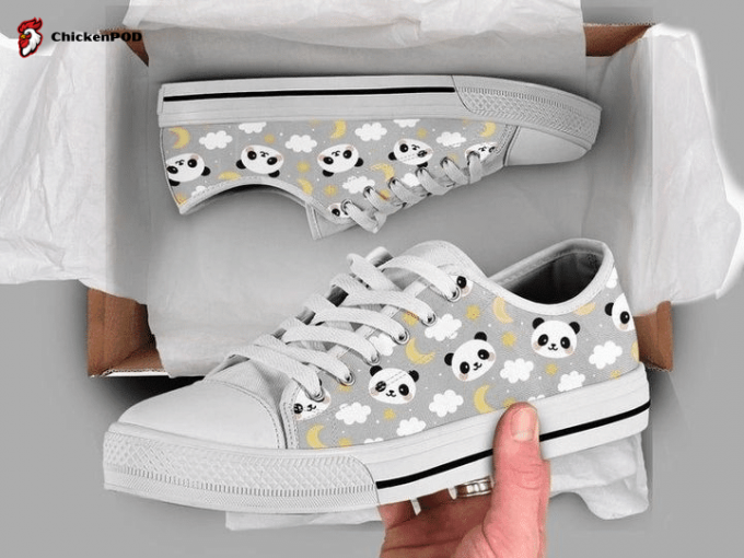 Cute Panda Low Top Shoes Gift For Men Women