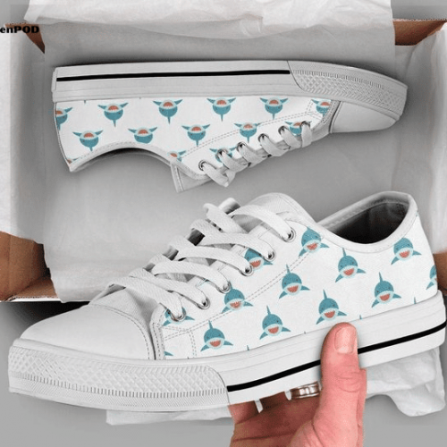 Cute Shark Low Top Shoes Gift for Men Women