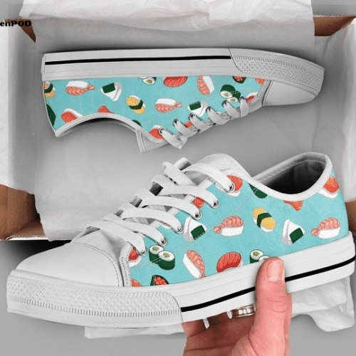 Cute Sushi Low Top Shoes Gift for Men Women