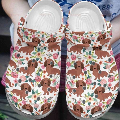 Dachshund Dog Pattern 5 Gift For Lover Rubber clog Unisex Clogs Shoes