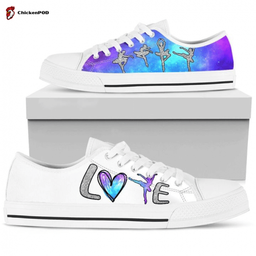 Dance Love Galaxy Sparkle Low Top Shoes Gift for Men Women