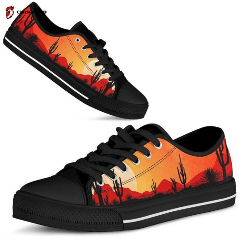 Deer Sunset Hunting Watercolor Low Top Shoes Gift for Men Women