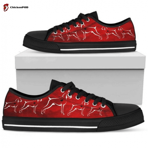 Dog Lover Red Low Top Shoes Gift for Men Women