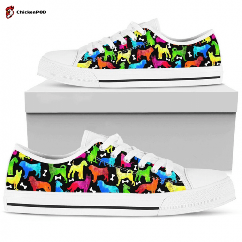 Dog Painting Pattern Low Top Shoes Gift for Men Women