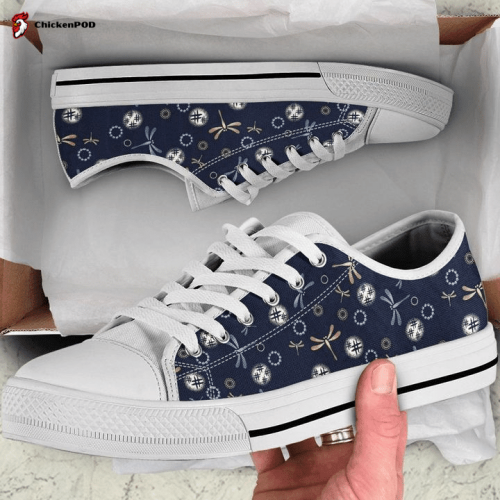 Dragonfly Insects Flower Summer Low Top Shoes Gift for Men Women