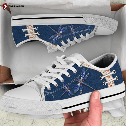 Dragonfly Jean Flower Low Top Shoes Gift for Men Women