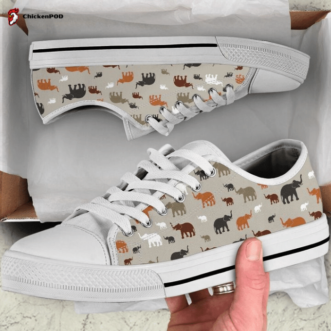 Elephant Low Top Shoes Gift For Men Women