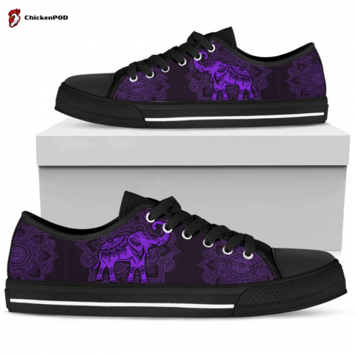 Elephant Mandala Low Top Shoes Gift for Men Women