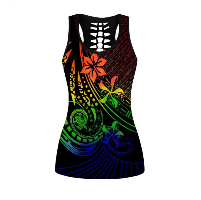 Fan Gifts Amazing Polynesian Tattoo And Frangipani Flower Deluxe Legging &Amp; Tank Top Ml