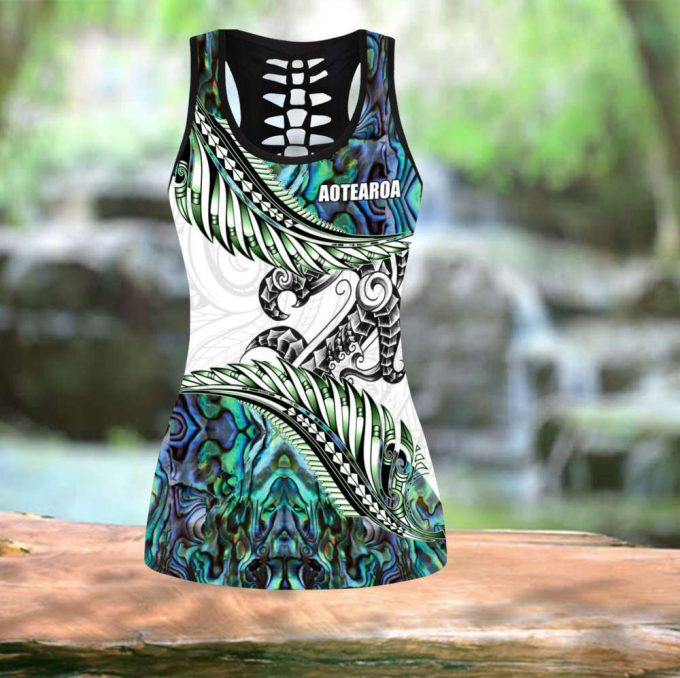 Fan Gifts Aotearoa Silver Fern Manaia Paua Shell Combo Legging Tanktop