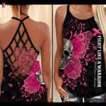 Fan Gifts Fight Like A Girl – Breast Cancer Awareness Cross Tank Top