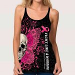 Fan Gifts Fight Like A Girl – Breast Cancer Awareness Cross Tank Top