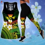 Fan Gifts Hawaii Hibiscus Kanaka D Over Printed Legging & Tank Top