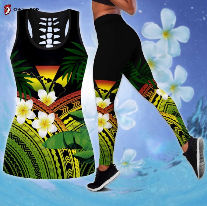 Fan Gifts Hawaii Hibiscus Kanaka D Over Printed Legging &Amp;Amp; Tank Top