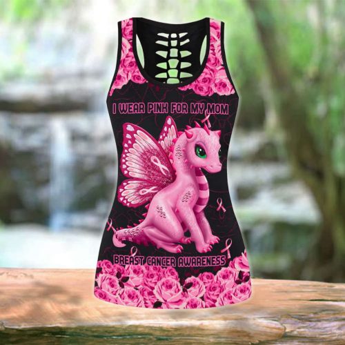 Fan Gifts I Wear Pink For My Mom Breast Cancer Awareness All Over Printed Combo Legging Tanktop