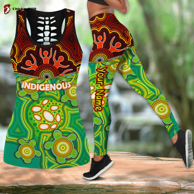 Fan Gifts Personalized Aboriginal Indigenous Turtle Family All Over Printed Combo Legging Tanktop