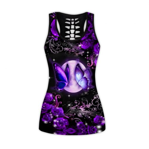 Fan Gifts Purple Butterfly Combo Legging + Tanktop