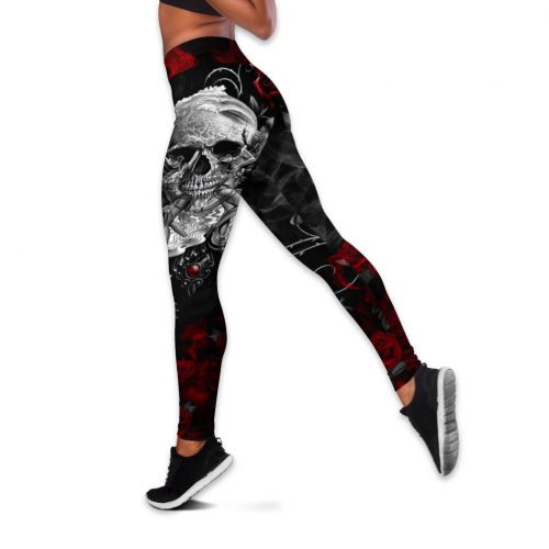 Fan Gifts Skull All Over Printed Combo Tanktop + Legging NA