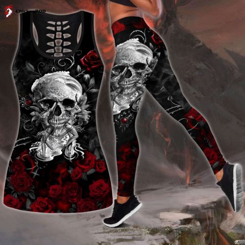 Fan Gifts Flower Skull tanktop & legging outfit for women JJ-ML