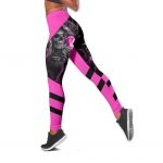 Fan Gifts Skull Holding Pink Ribbon Breast Cancer Awareness All Over Printed Combo Legging Tanktop