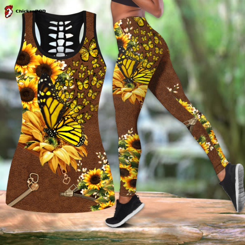 Fan Gifts Sunflower Butterfly Combo Legging + Tanktop DA