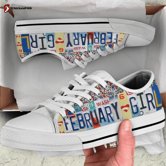 February License Plates Low Top Shoes Gift For Men Women