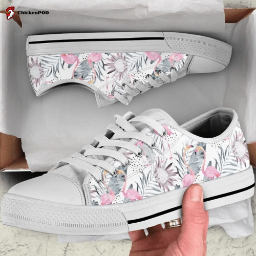 Flamingo Protea Leave Low Top Shoes Gift for Men Women