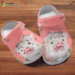 Floral Baby Pig Slippers Farmer Animal Baby Pig Lovers Birthday Gift Unisex Clogs Clog Shoes