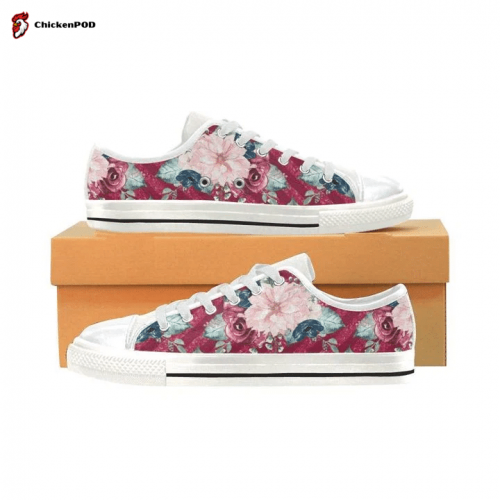 Floral Dog Low Top Shoes Gift for Men Women