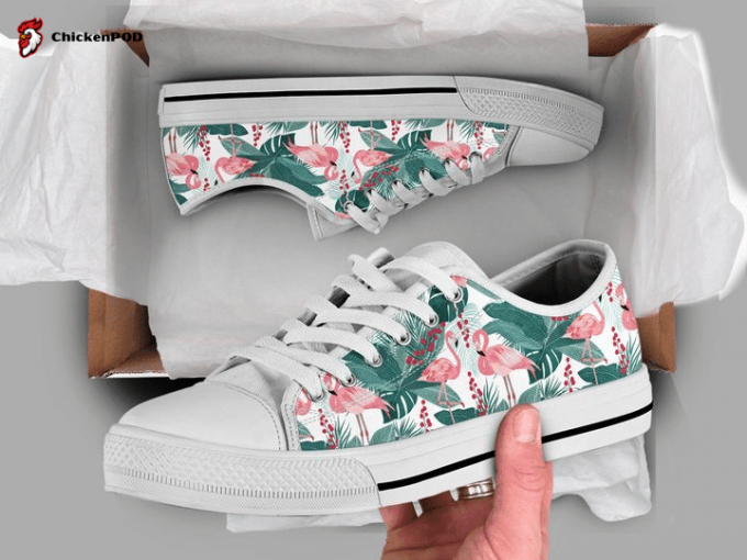 Floral Flamingo Low Top Shoes Gift For Men Women