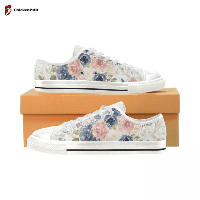 Floral Flowers Low Top Shoes Gift For Men Women