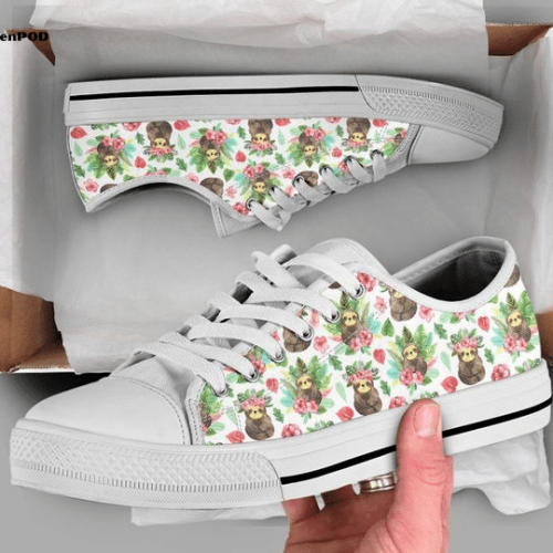 Horse Daisy Arrangement Low Top Shoes Gift for Men Women