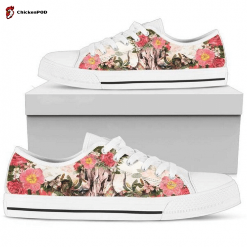 Floral Sloth Low Top Shoes Gift for Men Women