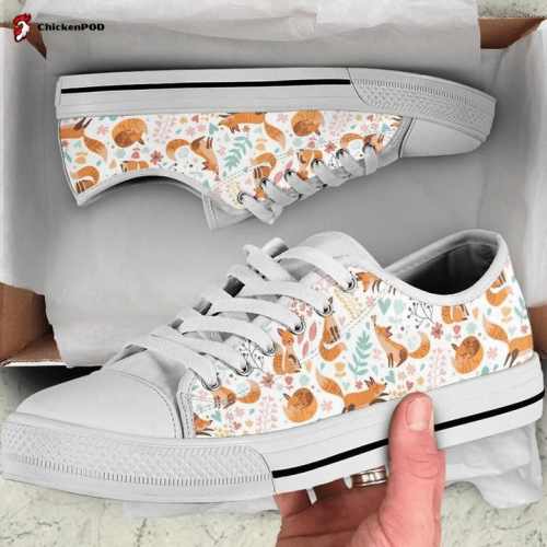 Fox And Little Flower Low Top Shoes Gift for Men Women