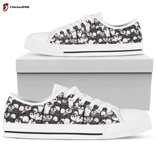 Full Penguin Low Top Shoes Gift for Men Women Sneaker