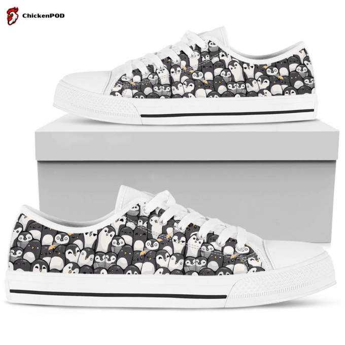 Full Penguin Low Top Shoes Gift For Men Women Sneaker