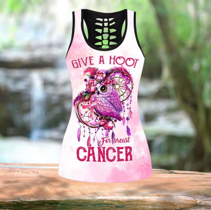 Give A Hoot For A Breast Cancer All Over Printed Combo Legging Tanktop Fan Gifts