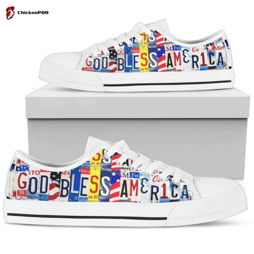 God Bless America Low Top Shoes Gift for Men Women