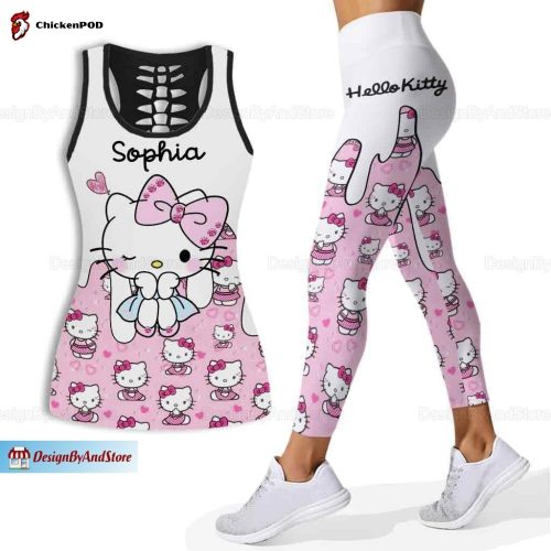 Hello Kitty Tank Top, Hello Kitty Leggings, Hello Kitty Workout Tank, Hello Kitty Yoga Leggings, Custom Name Tank, Yoga Leggings