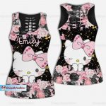 Hello Kitty Women Tank Top, Kitty Cat Leggings, Hello Kitty Yoga Tank Top, Cute Cat Yoga Leggings, Personalized Tank Top, Yoga Pants