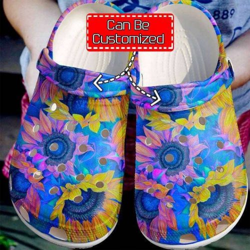 Hippie Sunflower Colorful clog Unisex Clogs Shoes Hippie