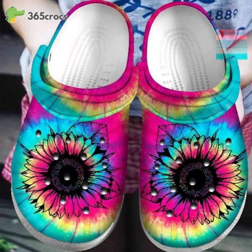 Hippie Sunflower Tie Dye Unisex Clogs Clog Shoes